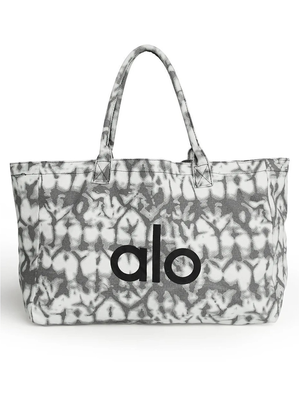 Alo Yoga Iconic Grey Tie Dye Tote Bag Large Canvas Shopper 100% Authentic